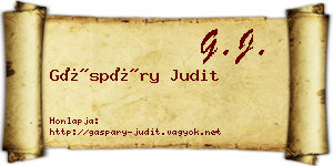 Gáspáry Judit névjegykártya